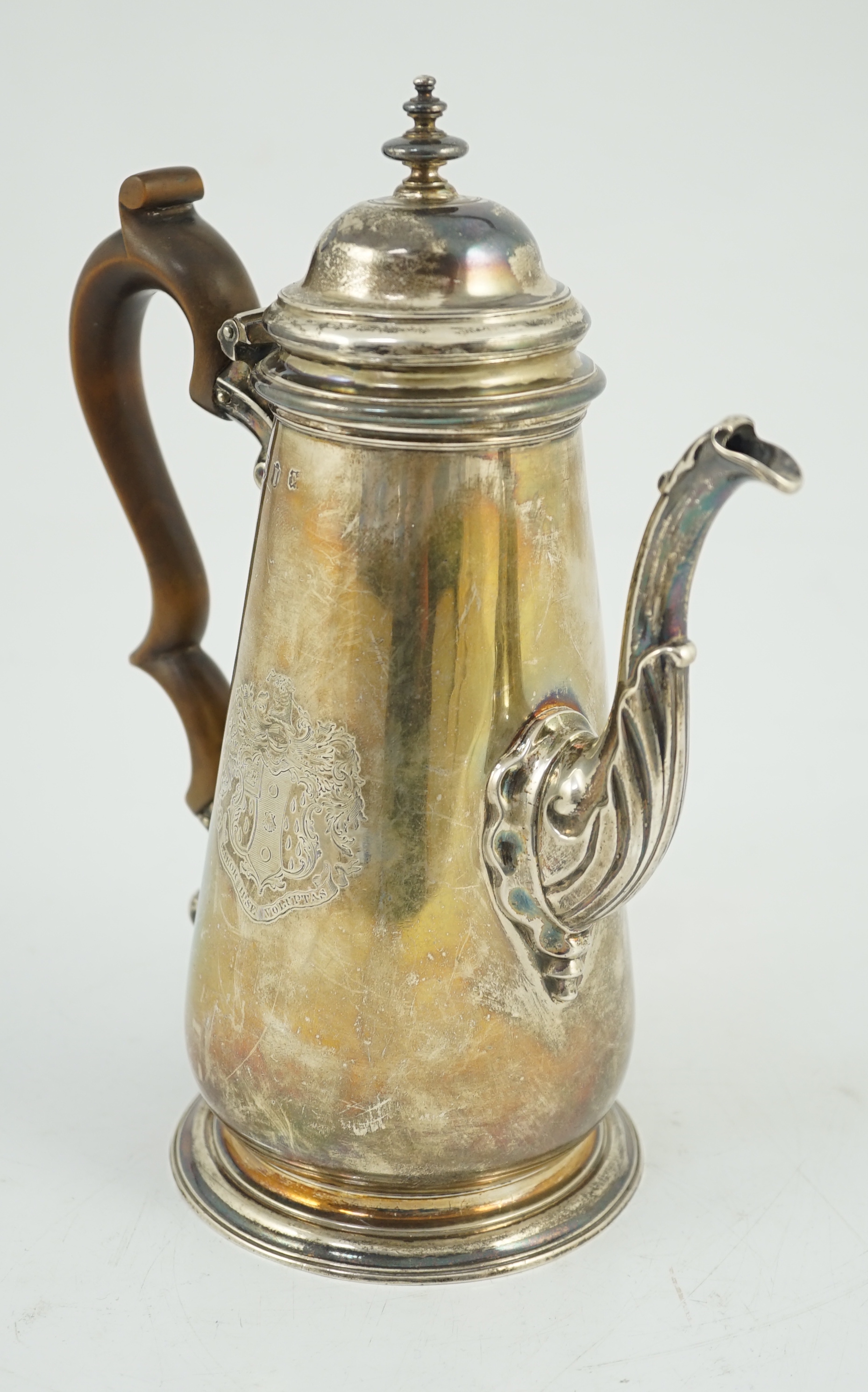 A George II silver coffee pot, by Thomas Whipham